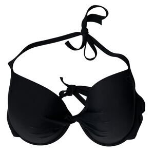 2/$30 Rip Curl Twist Front Underwire Padded Bikini Top Black Swim Solid Size L